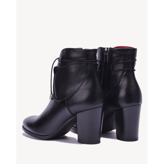 Czarne botki ocieplane skóra lico