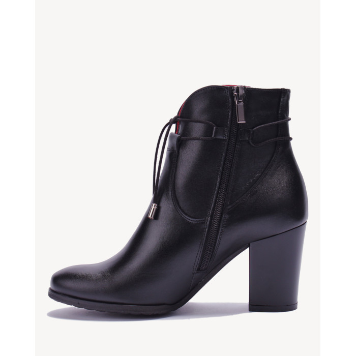 Czarne botki ocieplane skóra lico