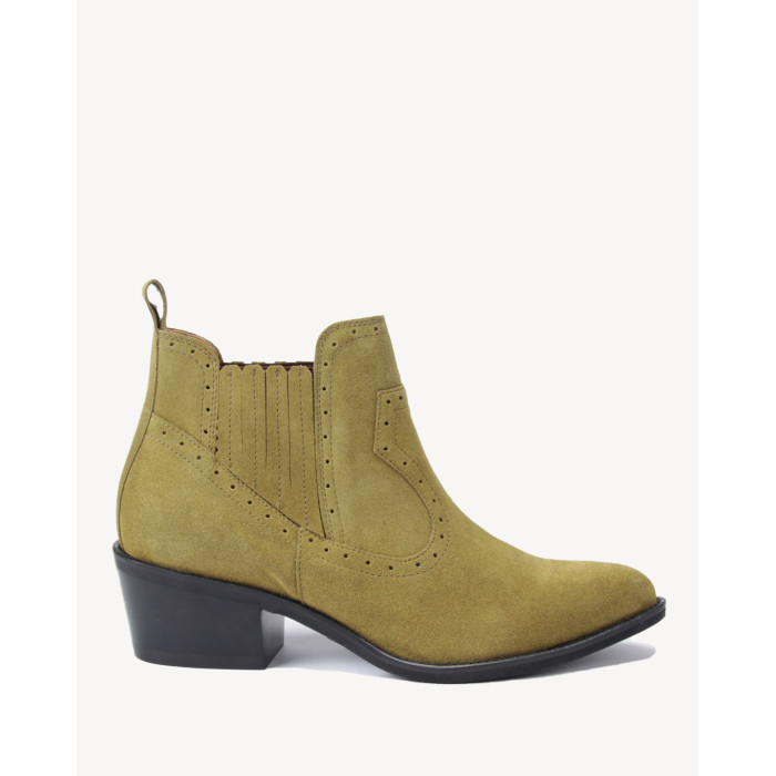 Zielone kowbojki welurowe