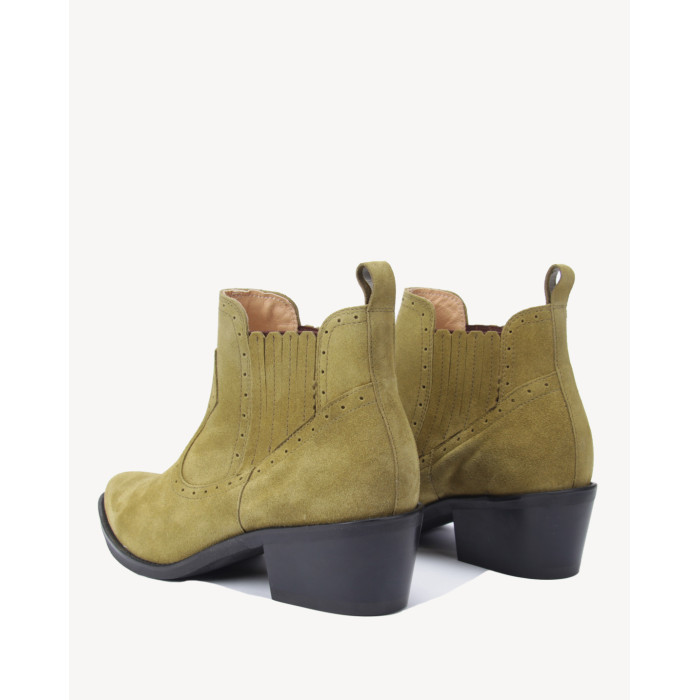 Zielone kowbojki welurowe