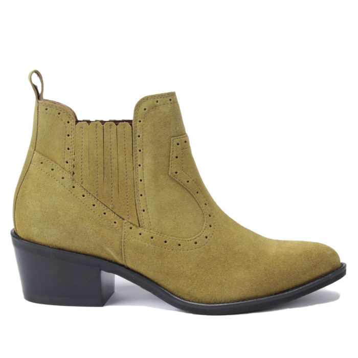 Zielone kowbojki welurowe