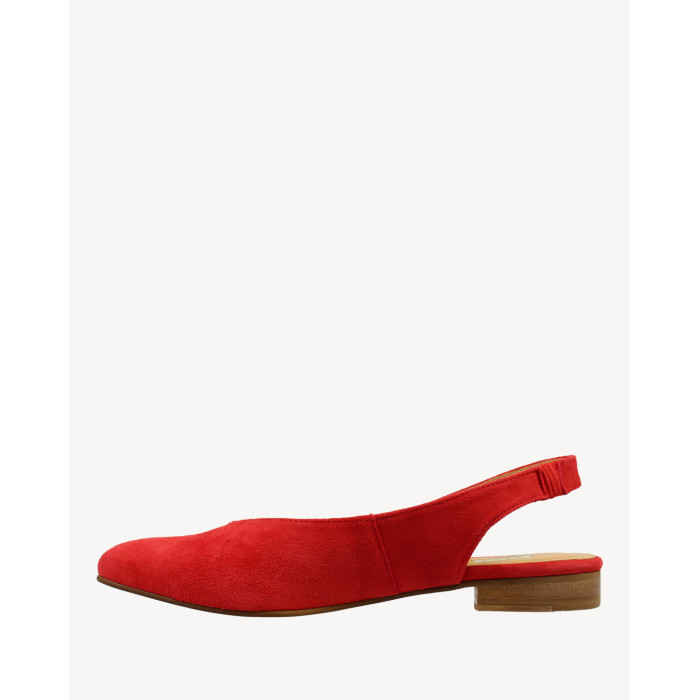 Czerwone sandały zamszowe na płaskim obcasie