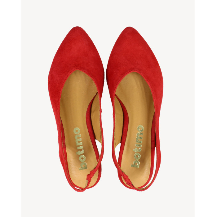 Czerwone sandały zamszowe na płaskim obcasie