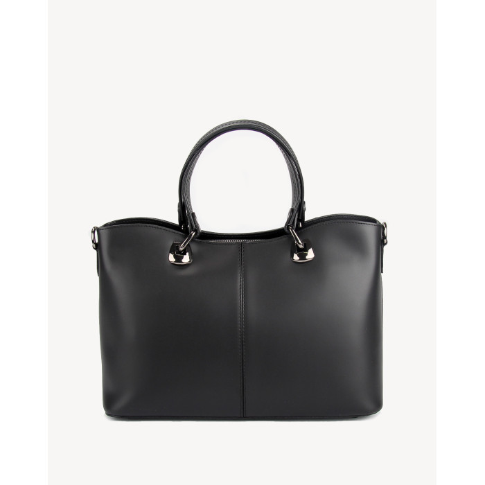 Czarna klasyczna torebka z ozdobnym szwem