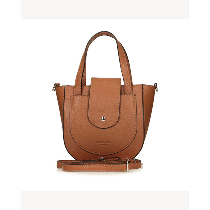 Brązowy kuferek ze skóry licowej