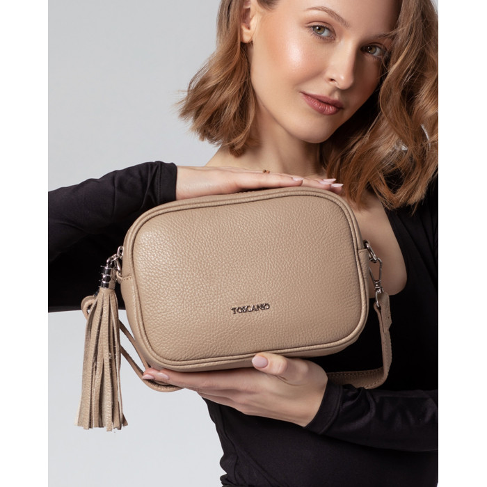 Listonoszka skórzana z frędzelkiem