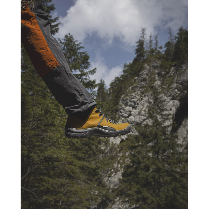 Men's orange trekking boots