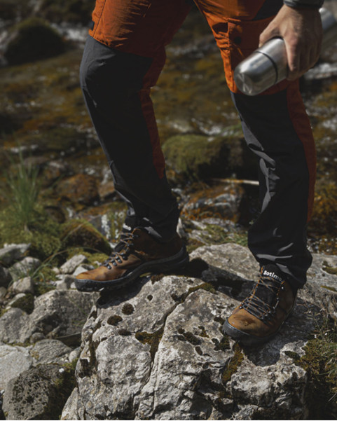 Męskie Brązowe skórzane buty trekkingowe BOTIMO