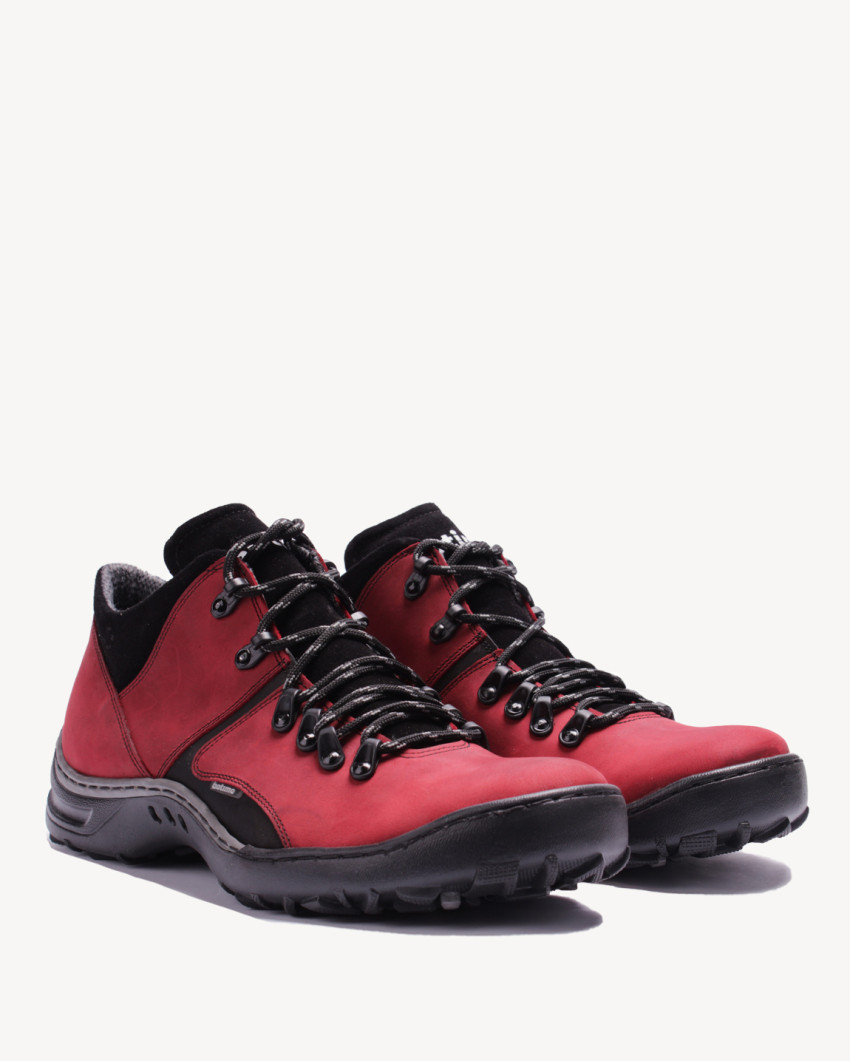 Męskie czerwone skórzane buty trekkingowe BOTIMO