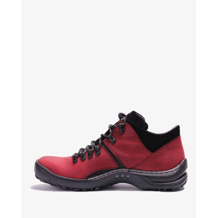 Men's red leather trekking boots BOTIMO