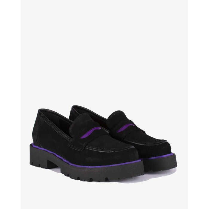 Black velour moccasin BOTIMO