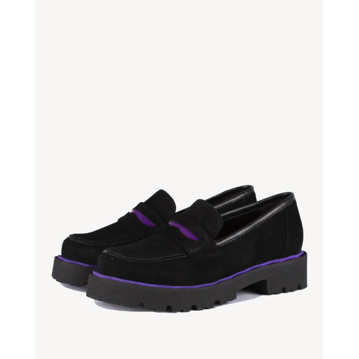 Black velour moccasin BOTIMO