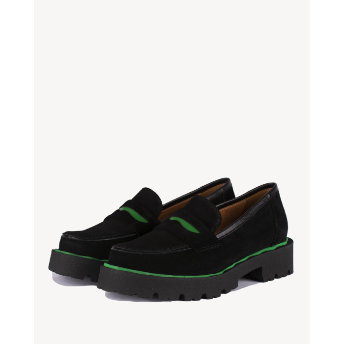 Black velour moccasin BOTIMO