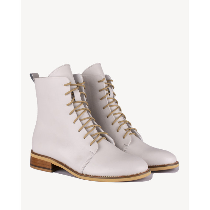 Białe botki ze skóry licowej BOTIMO