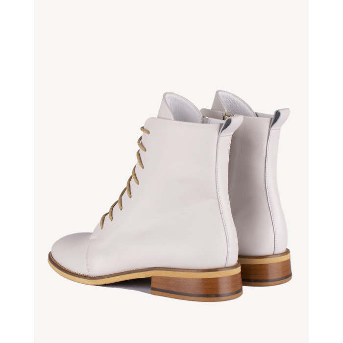 Białe botki ze skóry licowej BOTIMO
