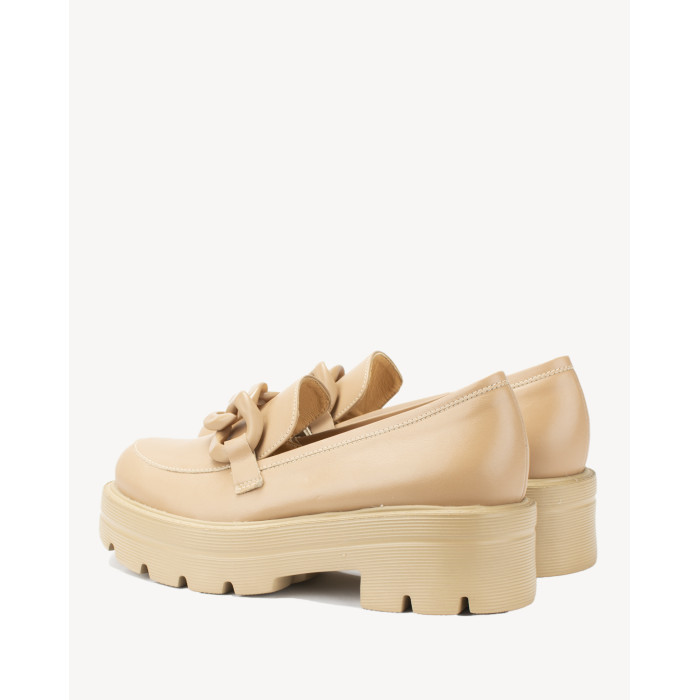 Beige leather moccasin BOTIMO
