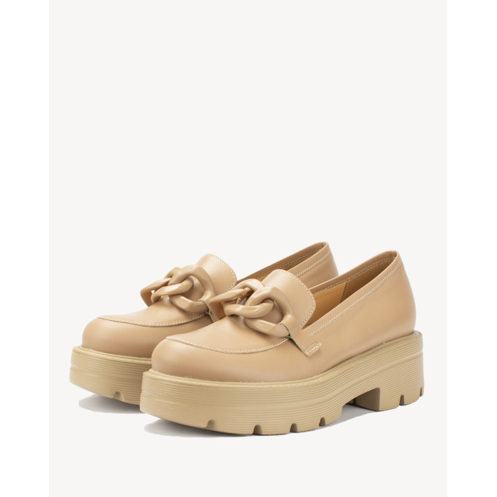Beige leather moccasin BOTIMO