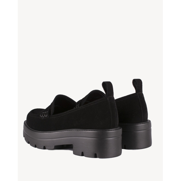 Czarne mokasyny skóra welurowa BOTIMO