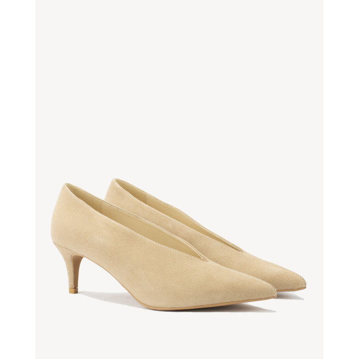 Beige stilettos with 7 cm heel