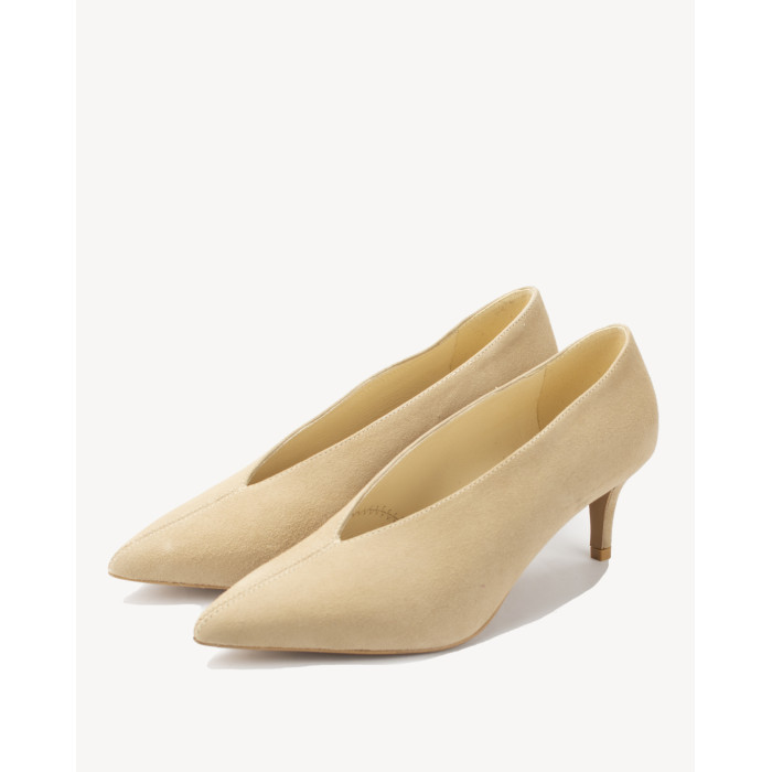 Beige stilettos with 7 cm heel