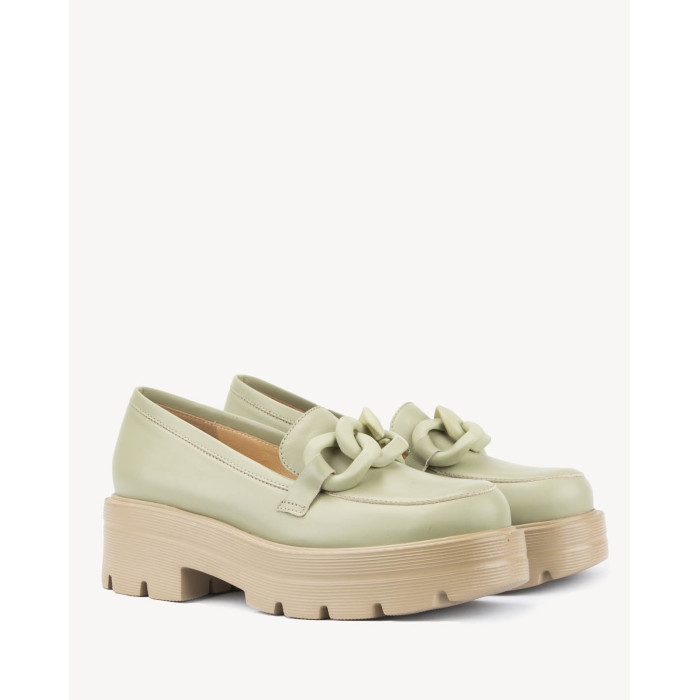 Green leather moccasin BOTIMO