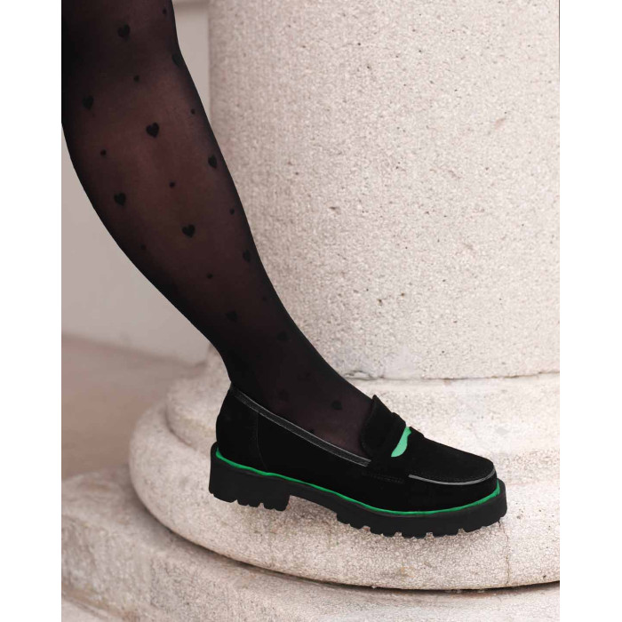 Black velour moccasin BOTIMO