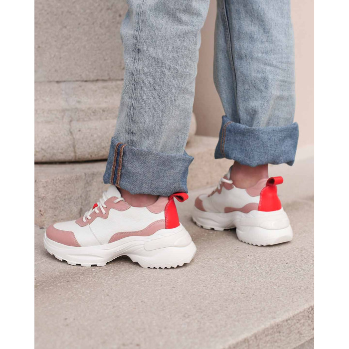 Beige leather sneakers BOTIMO