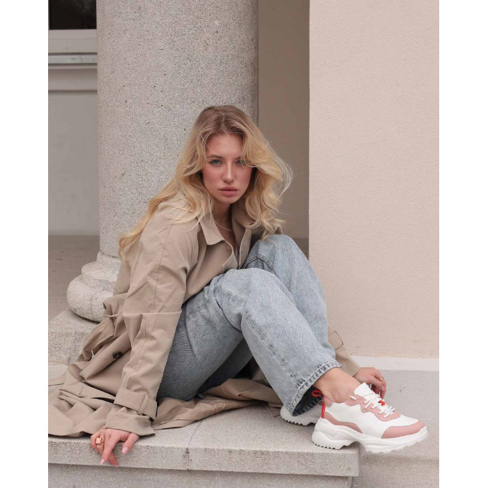 Beige leather sneakers BOTIMO