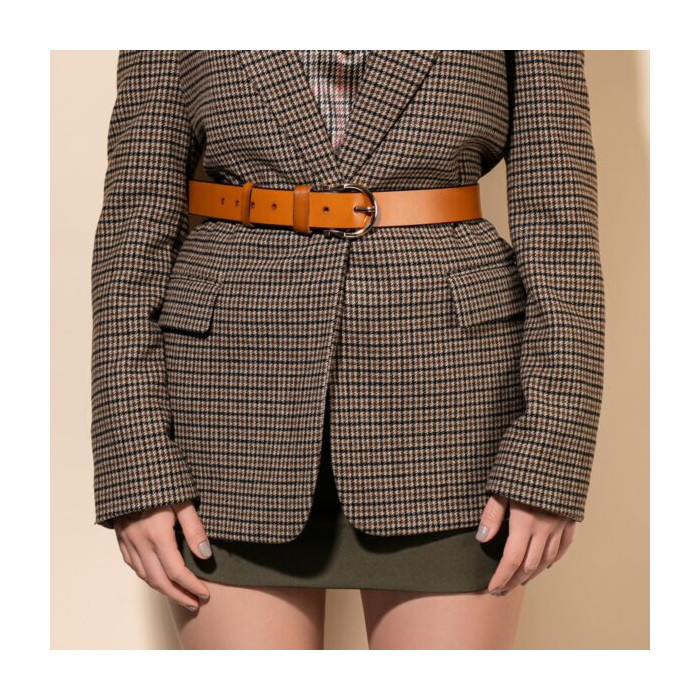 Pasek skórzany rudy