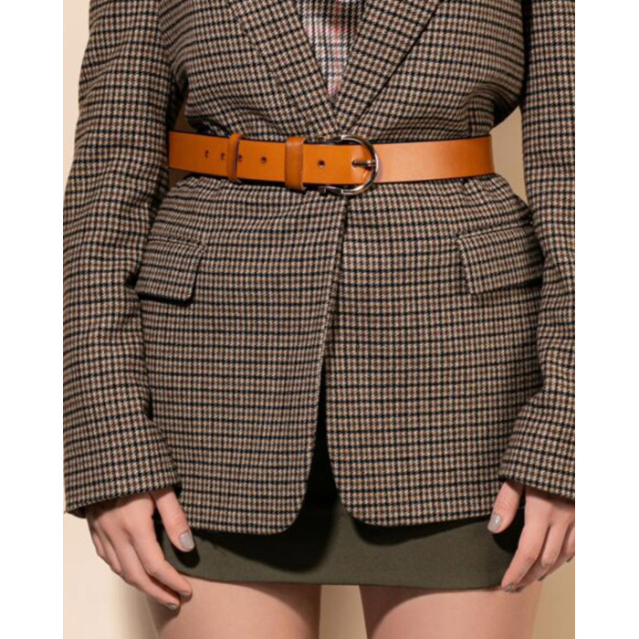 Pasek skórzany rudy