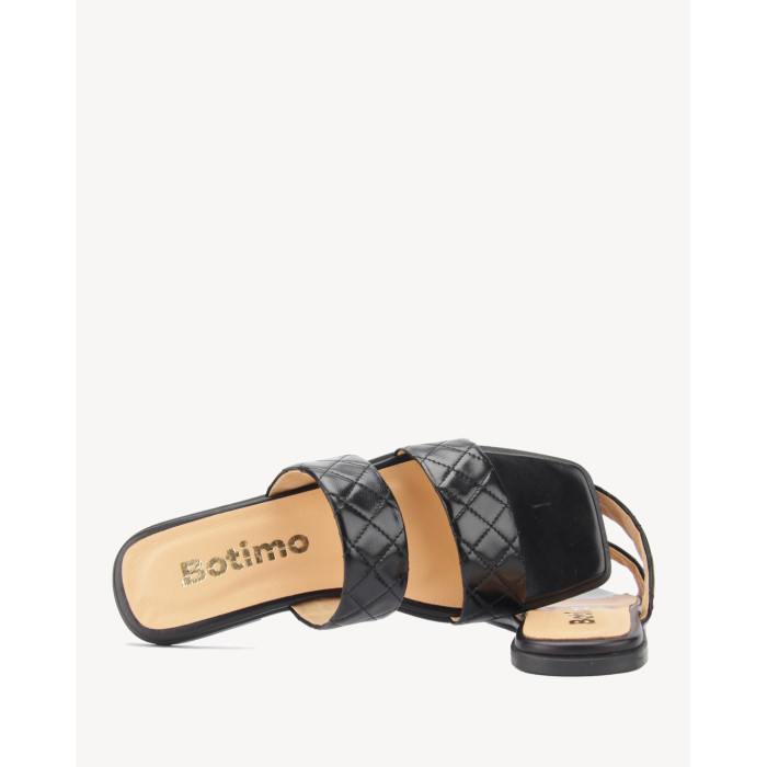 Polskie Damskie Czarne Klapki skóra naturalna