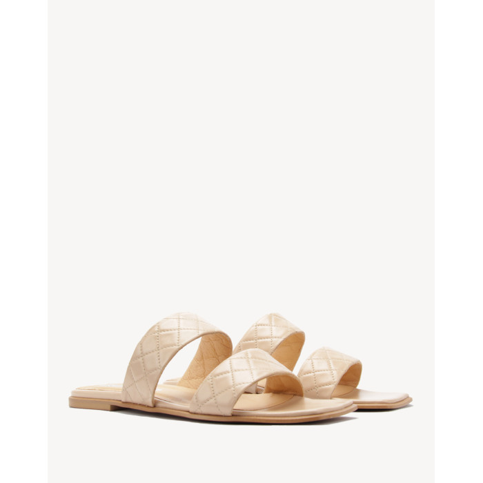 Polskie Damskie Beżowe Klapki skóra naturalna