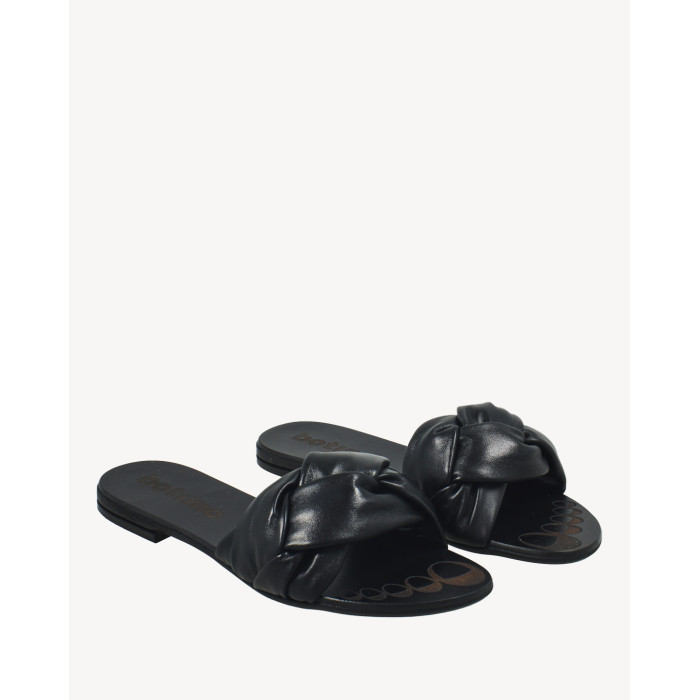 Polskie Damskie Czarne Klapki skóra naturalna