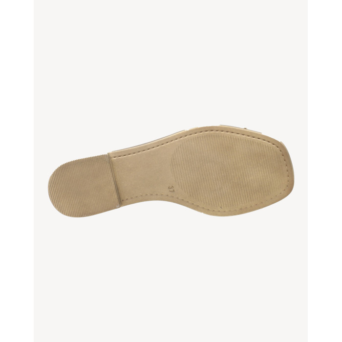 Polskie Damskie Srebrne Klapki skóra naturalna