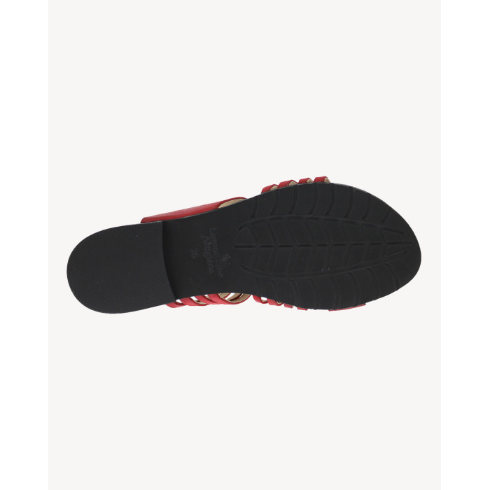 Polish Women's Red Flip Flops Leather Nature