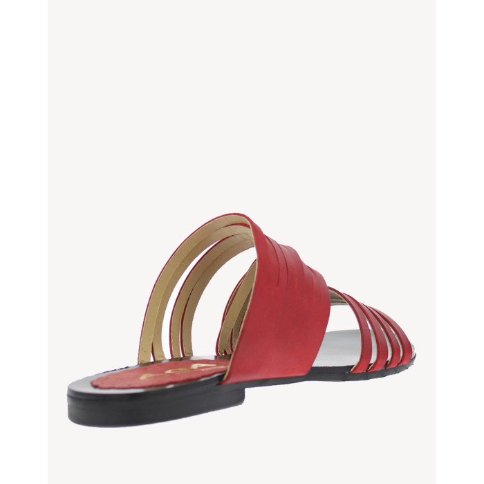 Polish Women's Red Flip Flops Leather Nature
