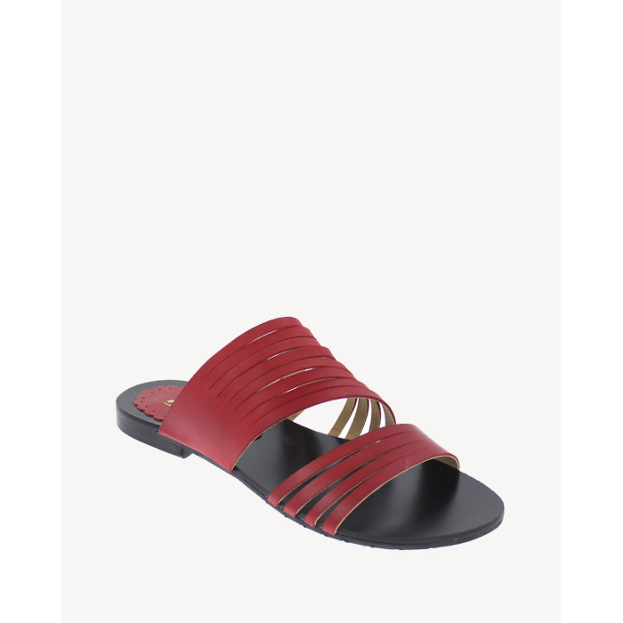 Polish Women's Red Flip Flops Leather Nature