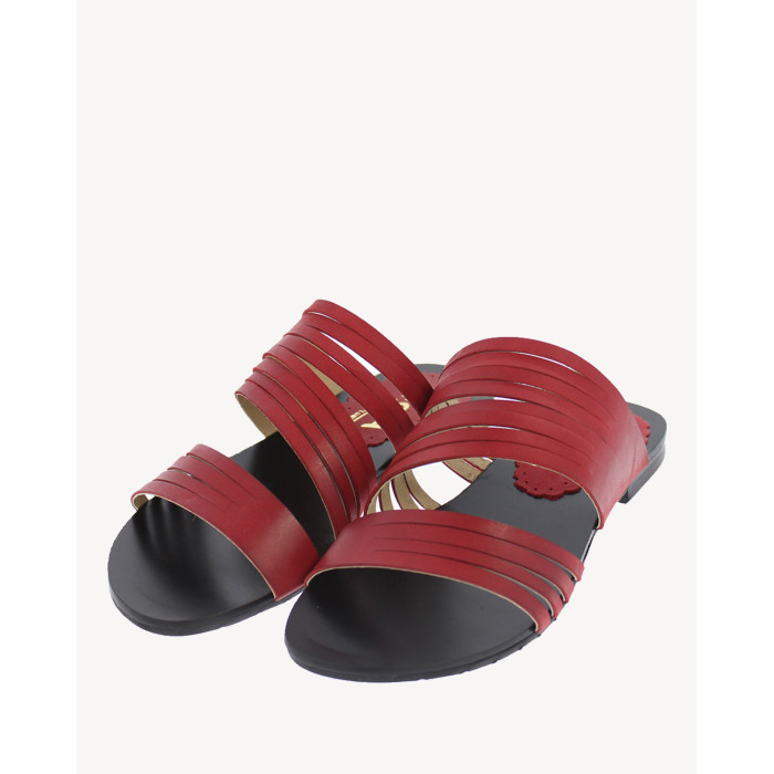 Polish Women's Red Flip Flops Leather Nature