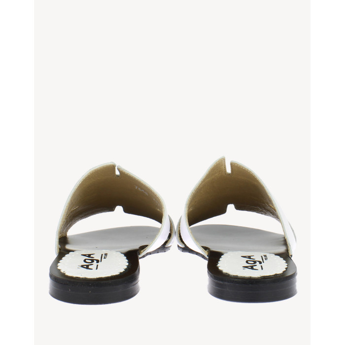 Polskie Damskie Białe Klapki skóra naturalna