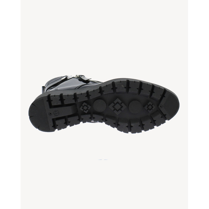 Czarne Botki ocieplane platforma 3 cm skórzane