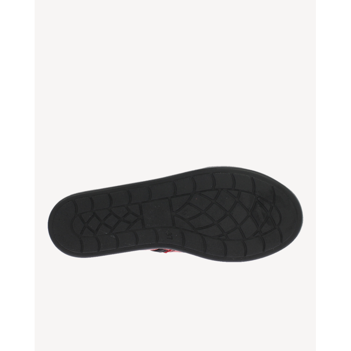 Czerwone Botki ocieplane platforma 4 cm skórz