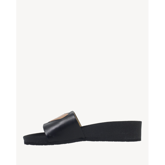 Polskie Damskie Czarne Klapki skóra naturalna