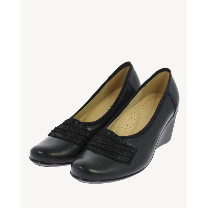 Black Booty pumps 6 cm leather nature