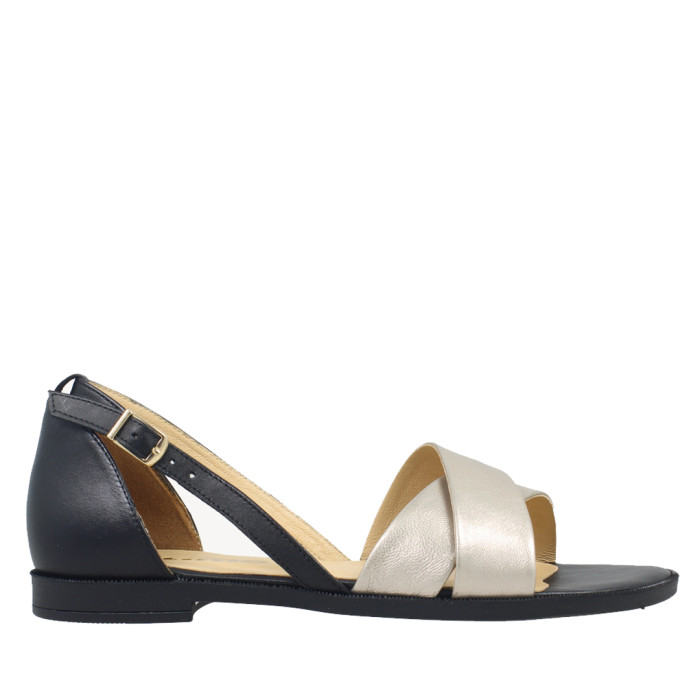 Black leather sandals