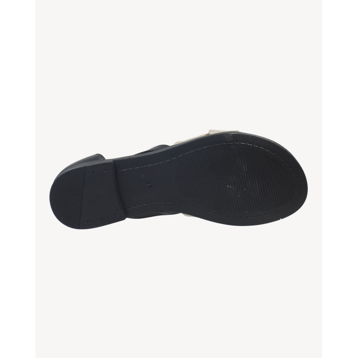 Black leather sandals