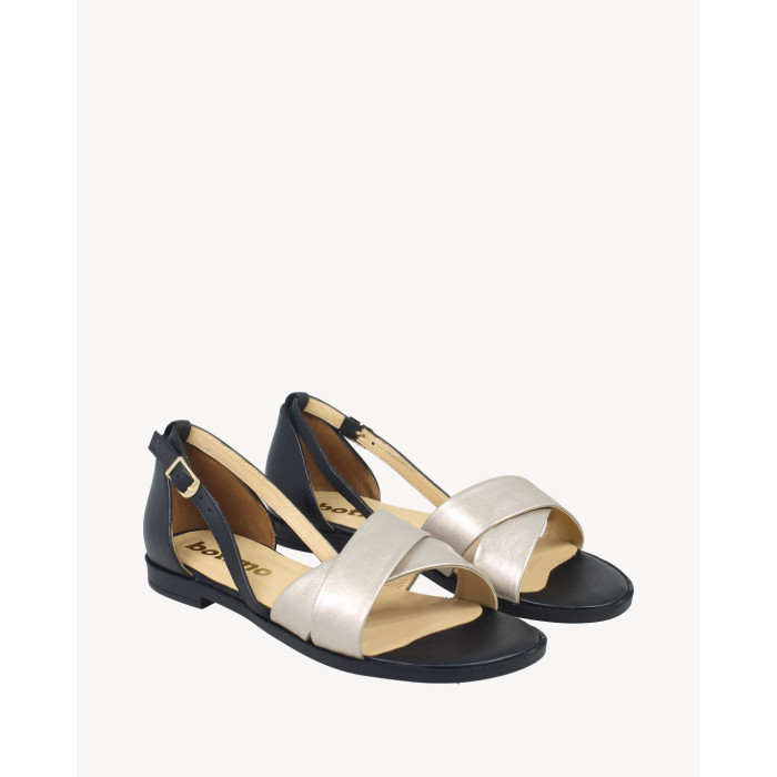 Black leather sandals