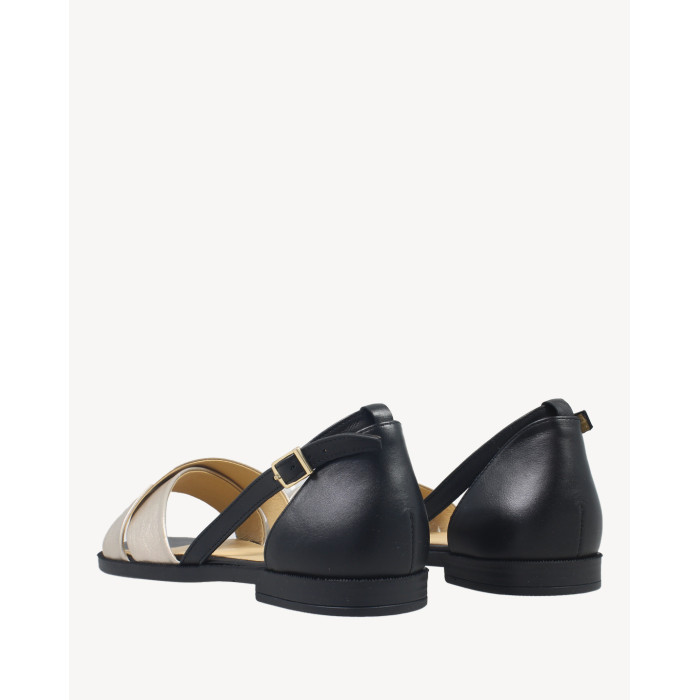 Black leather sandals