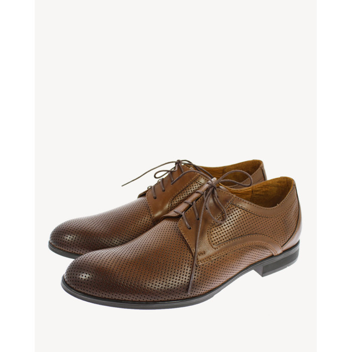 Brązowe półbuty wizytowe skórzane AGDA