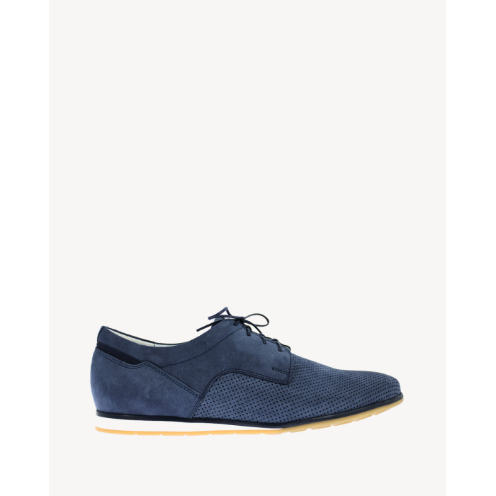 Navy blue leather half shoes AGDA