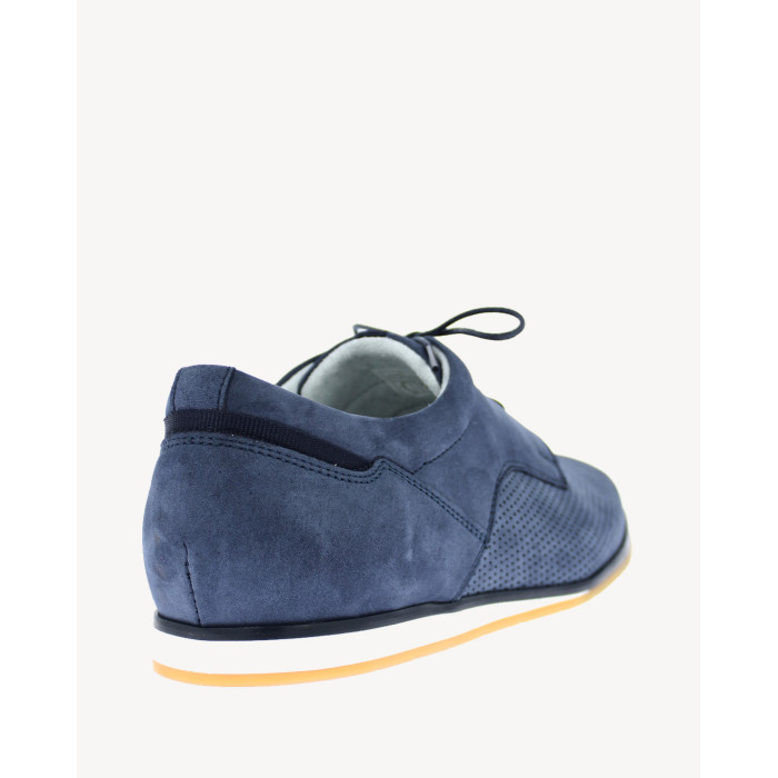Navy blue leather half shoes AGDA